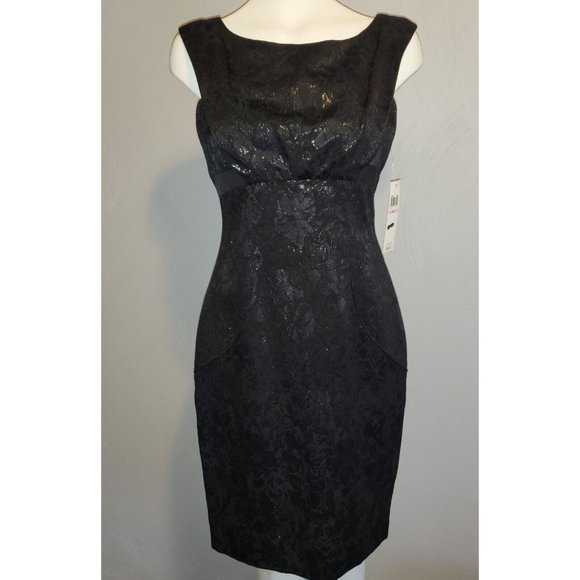 Maggie London, Black Dress, Size 6, Floral, Sleeveless, Fit & Flare, NWT - Picture 1 of 9